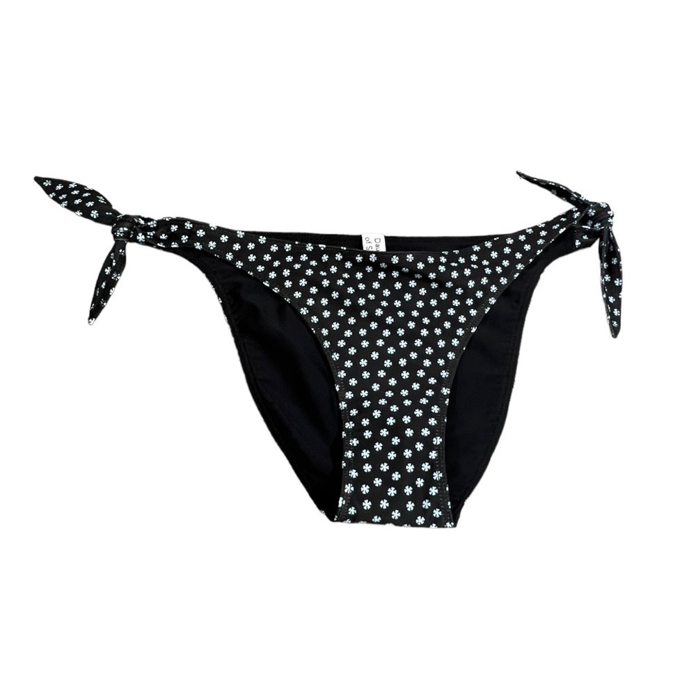NWT Daughters of Summer Black Floral Print Adjustable Bikini Bottom - Size XS - Picture 7 of 7